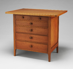 Shaker work table with measuring stick border -- Courtesy of Metropolitan Museum of Art